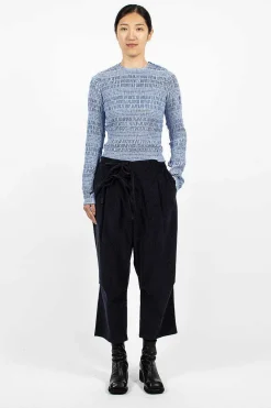 Eleph Cord Bow Trouser Navy| Trousers