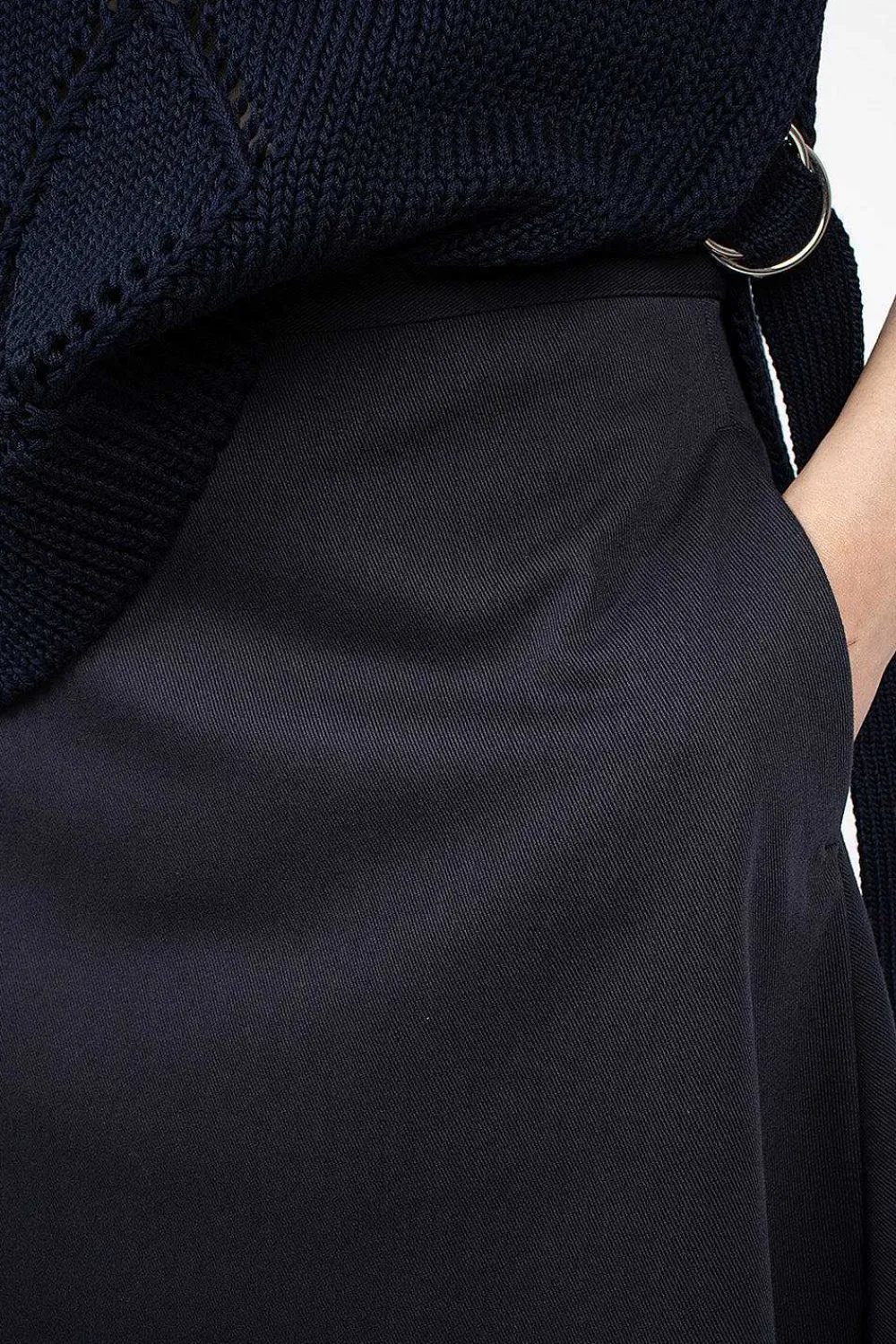 Moncler Cotton Midi Skirt Navy| Skirts
