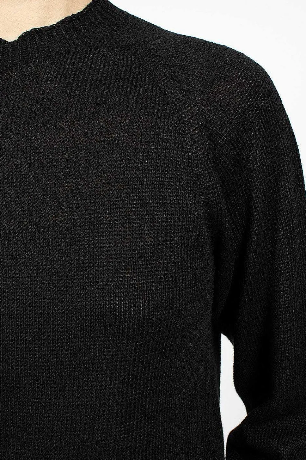 Margaret Howell Crew Neck Black Linen/Cotton| Knitwear
