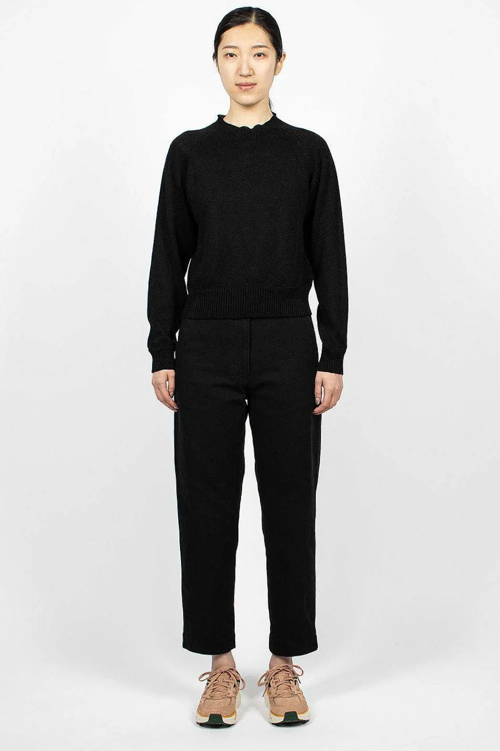 Margaret Howell Crew Neck Black Linen/Cotton| Knitwear