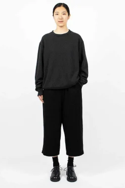 Toujours Crew Neck Pullover Heather Black| Tops