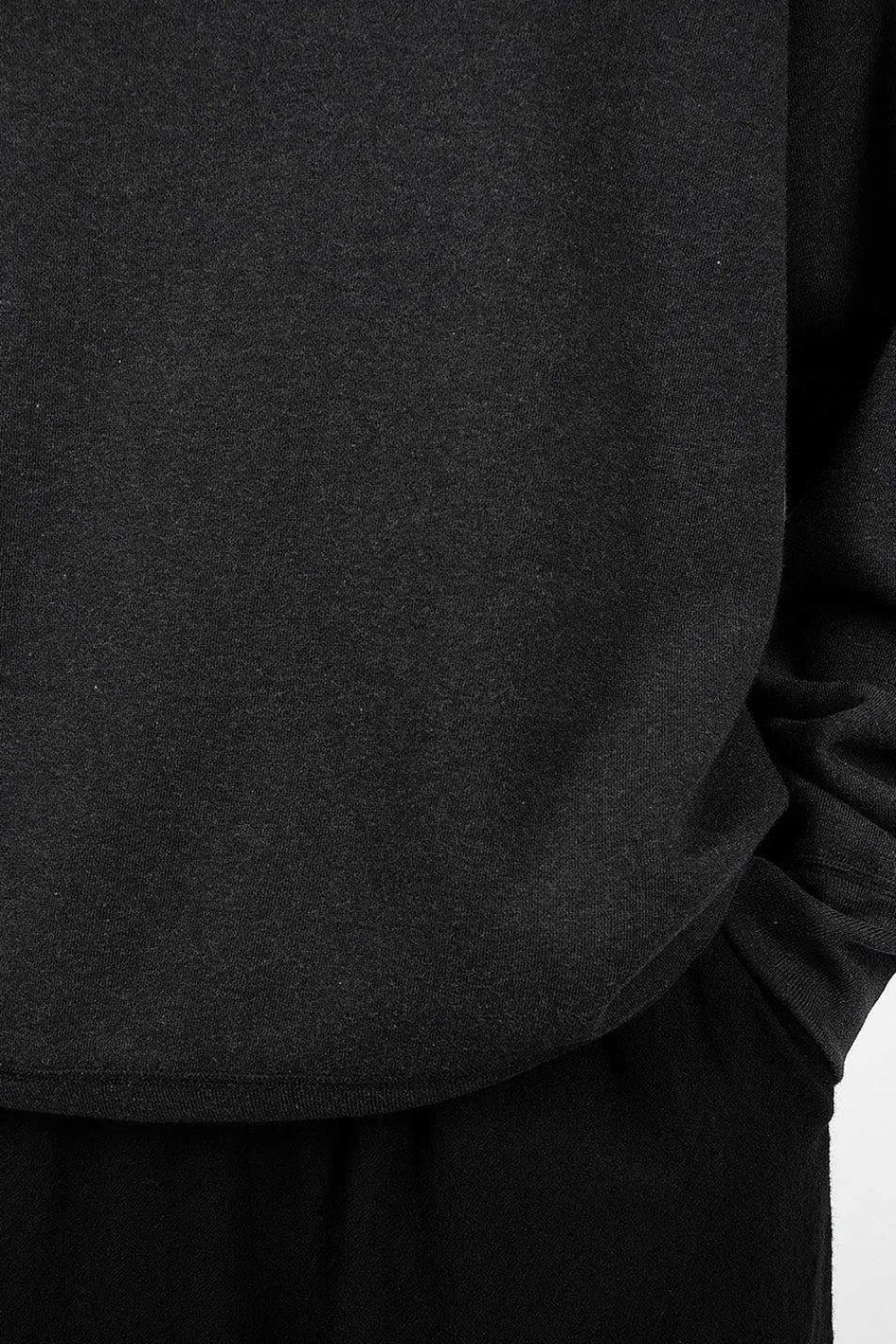 Toujours Crew Neck Pullover Heather Black| Tops