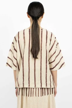 Black Crane Crew Top Print| Tops