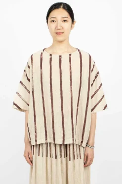 Black Crane Crew Top Print| Tops