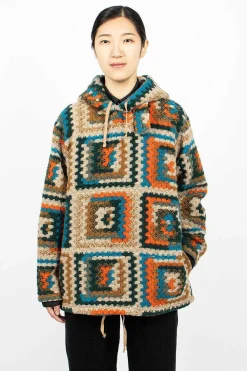 Engineered Garments FWK Crochet L/S Hoodie Multi| Tops