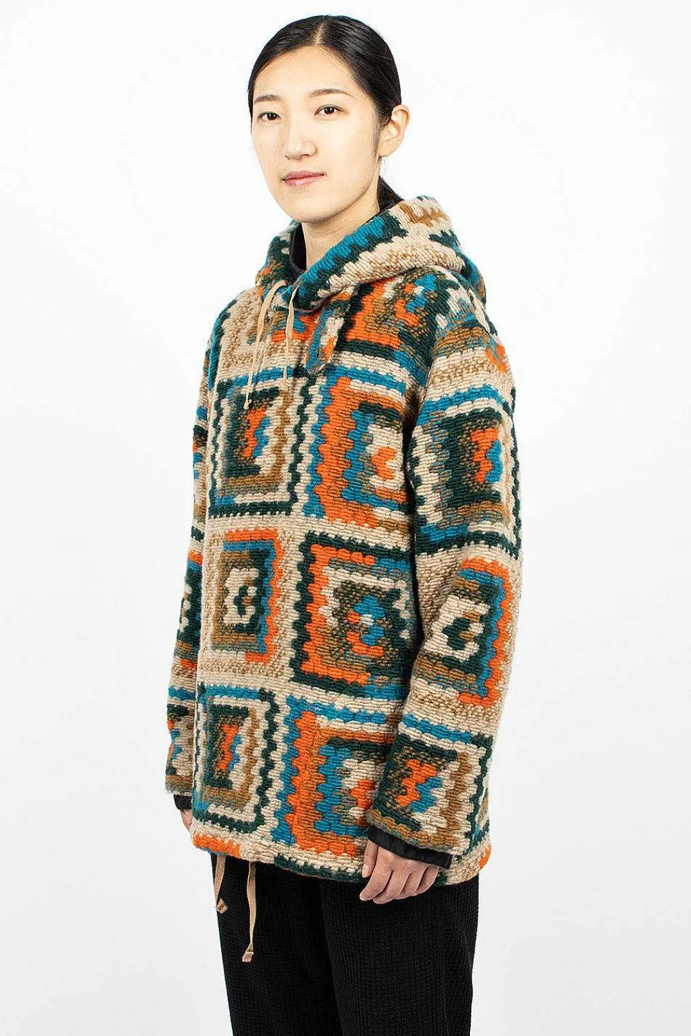 Engineered Garments FWK Crochet L/S Hoodie Multi| Tops