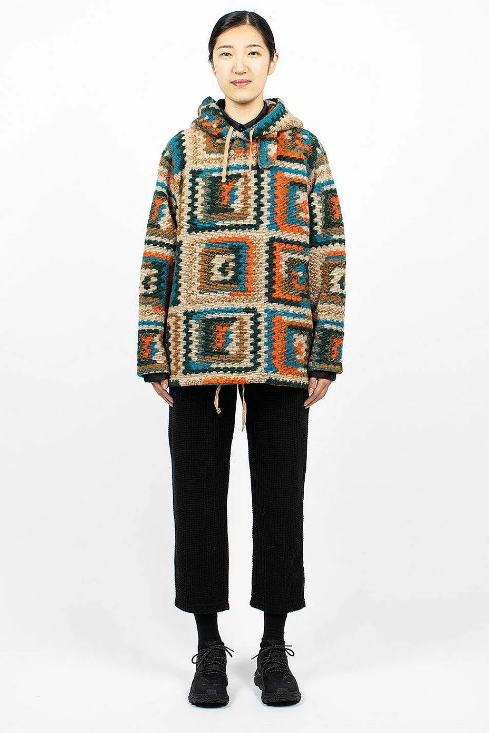 Engineered Garments FWK Crochet L/S Hoodie Multi| Tops