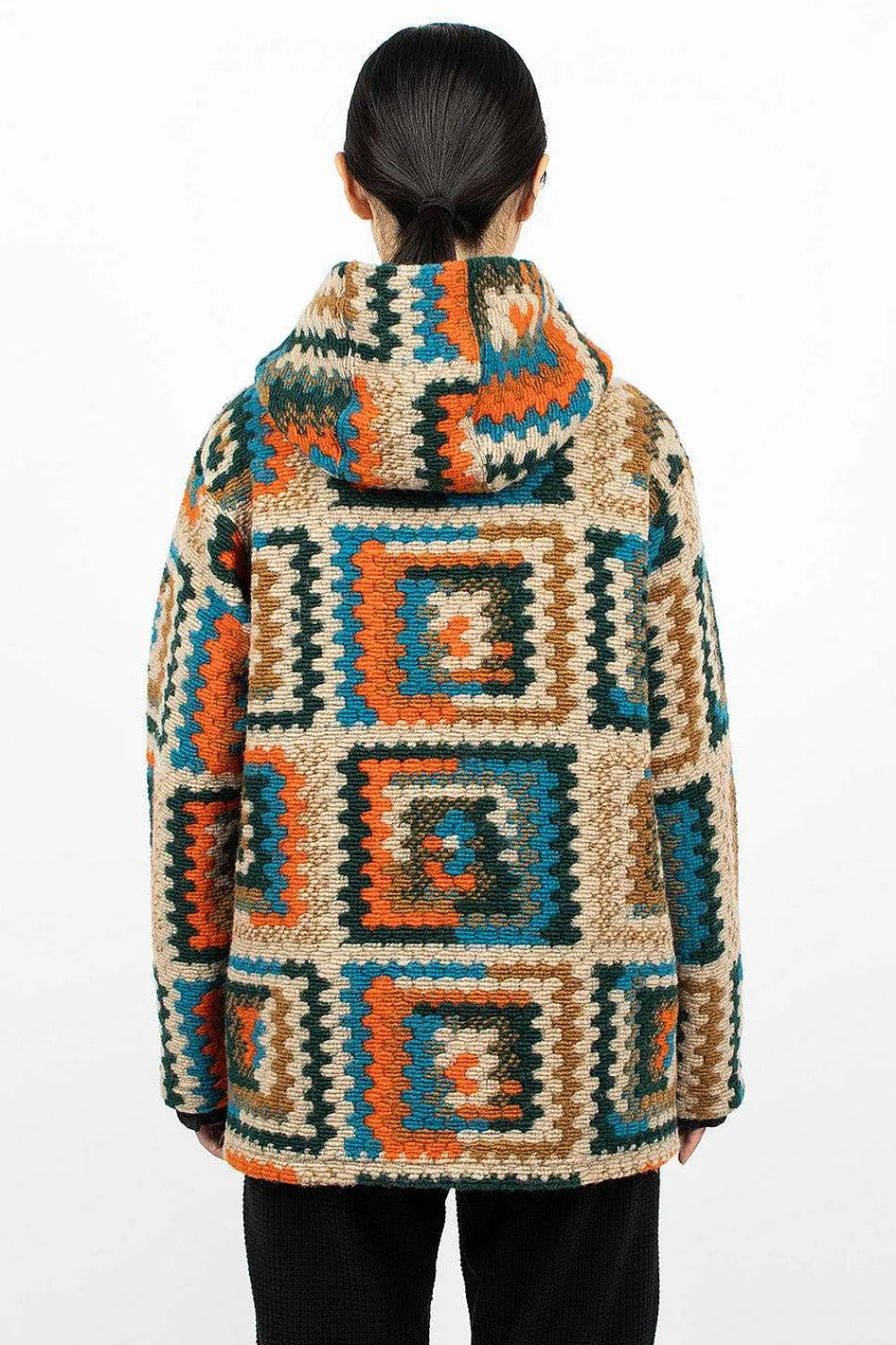 Engineered Garments FWK Crochet L/S Hoodie Multi| Knitwear