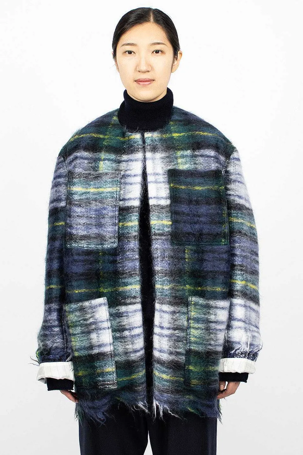 Sofie D'Hoore Croft Woven Jacket Green Tartan| Outerwear