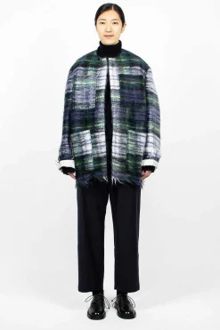 Sofie D'Hoore Croft Woven Jacket Green Tartan| Outerwear