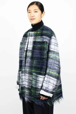 Sofie D'Hoore Croft Woven Jacket Green Tartan| Outerwear