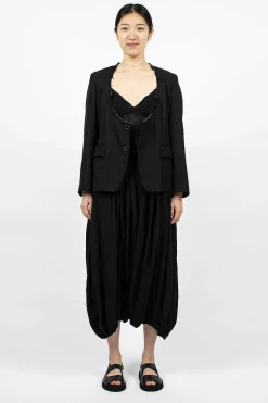 Comme Des Garçons Comme Des Garçons Cut-Off Collar Wool Jacket Black| Outerwear
