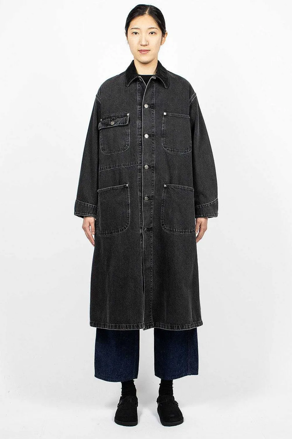 OrSlow Denim Overcoat Stone Black| Outerwear