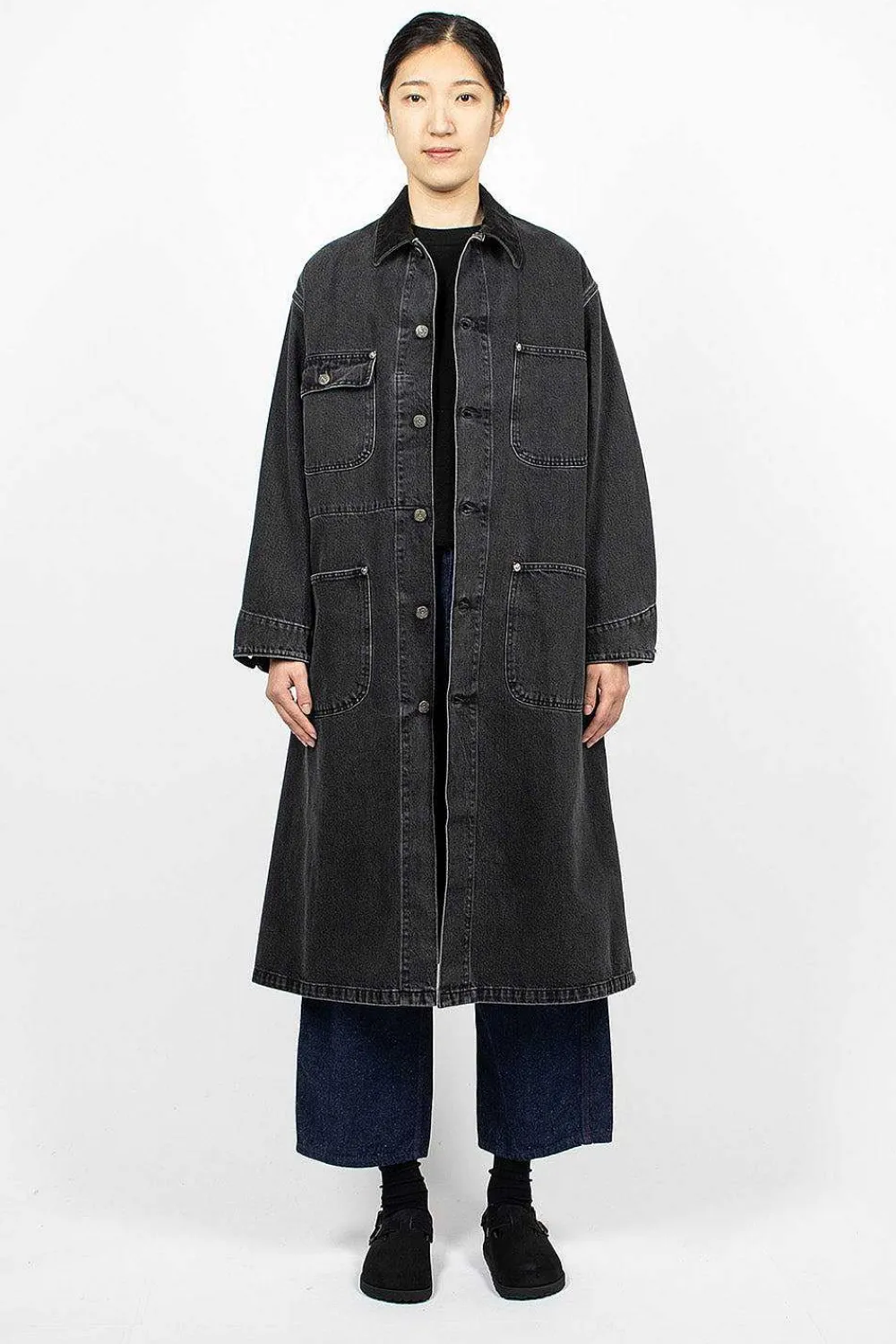 OrSlow Denim Overcoat Stone Black| Outerwear