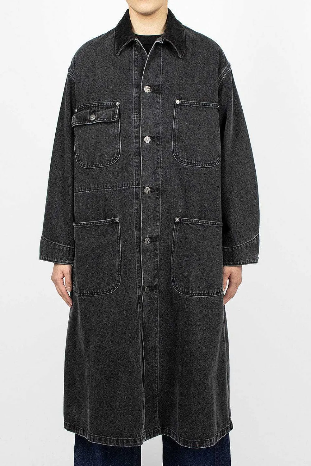 OrSlow Denim Overcoat Stone Black| Outerwear