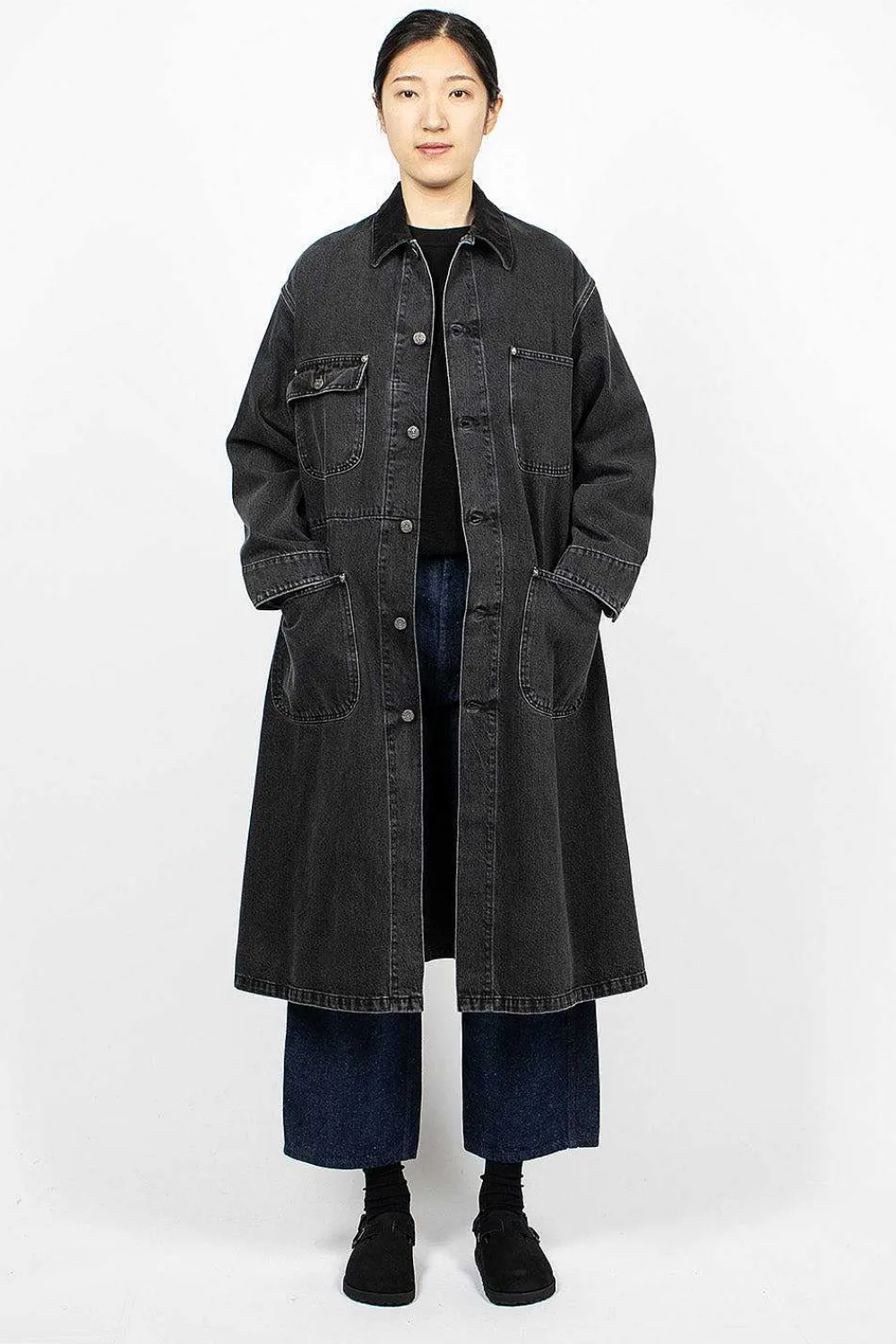 OrSlow Denim Overcoat Stone Black| Outerwear