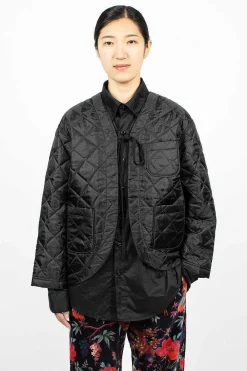Engineered Garments FWK Diamond Quilted Cutaway Jacket Black| Outerwear