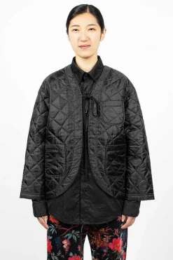 Engineered Garments FWK Diamond Quilted Cutaway Jacket Black| Outerwear