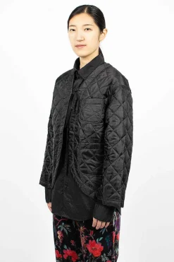 Engineered Garments FWK Diamond Quilted Cutaway Jacket Black| Outerwear