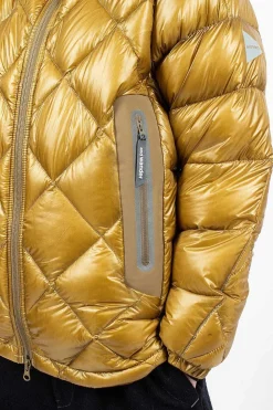 and wander Diamond Stitch Down Hoodie Camel| Outerwear