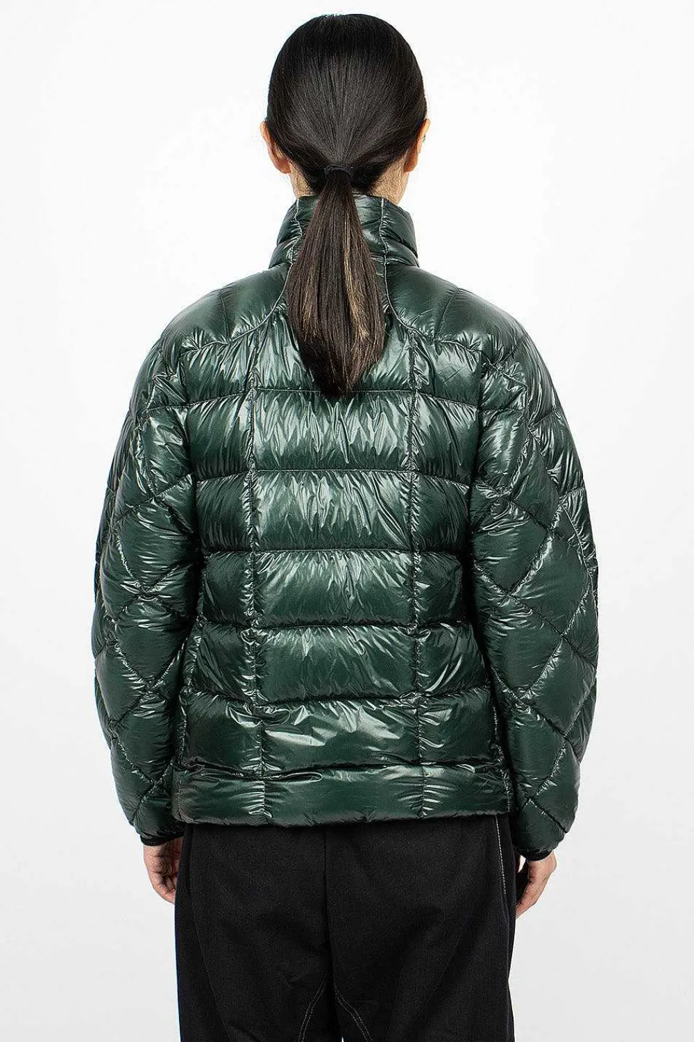 and wander Diamond Stitch Down Jacket Green| Outerwear
