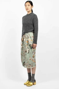 Dries Van Noten Distressed Floral Pencil Skirt| Skirts