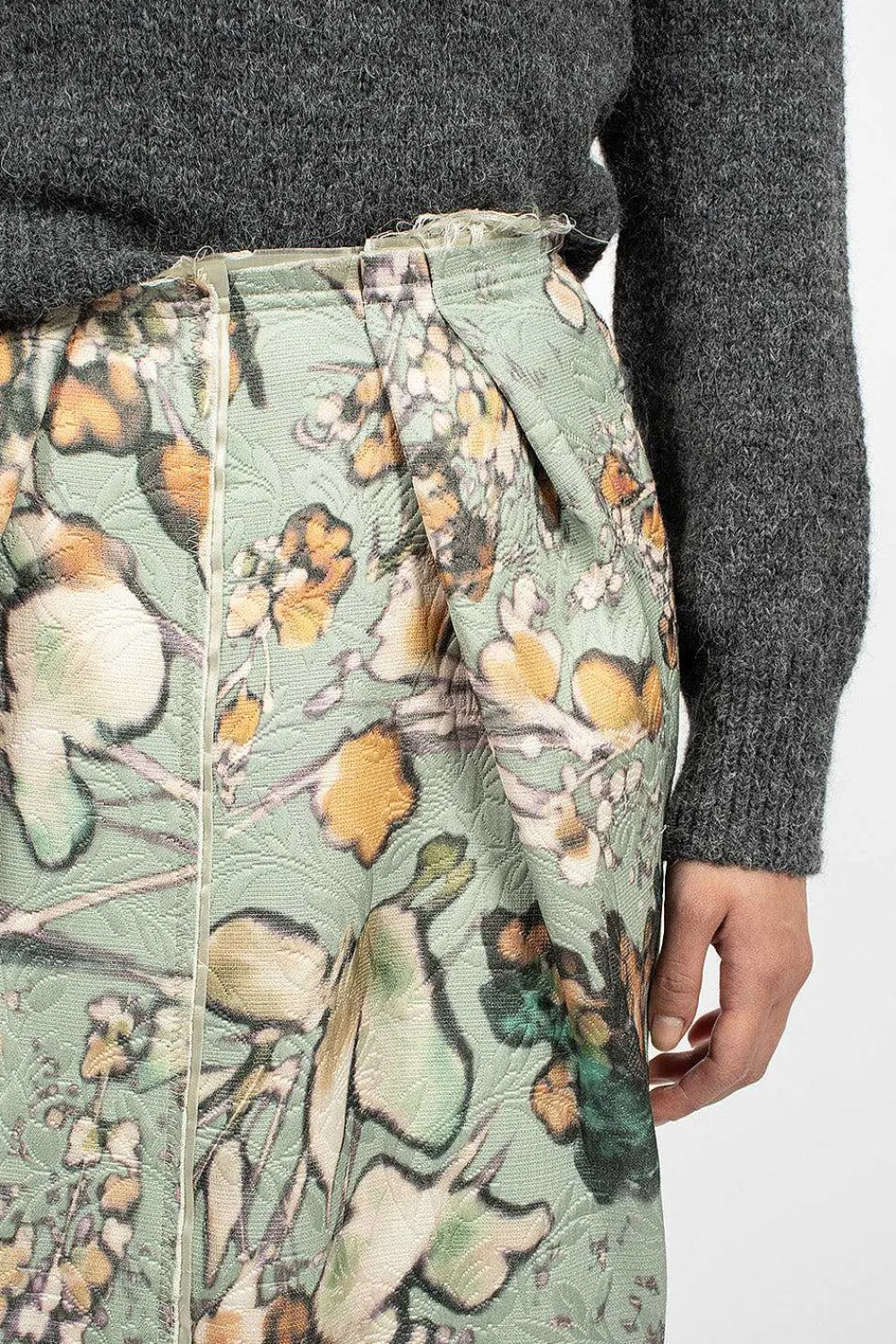 Dries Van Noten Distressed Floral Pencil Skirt| Skirts