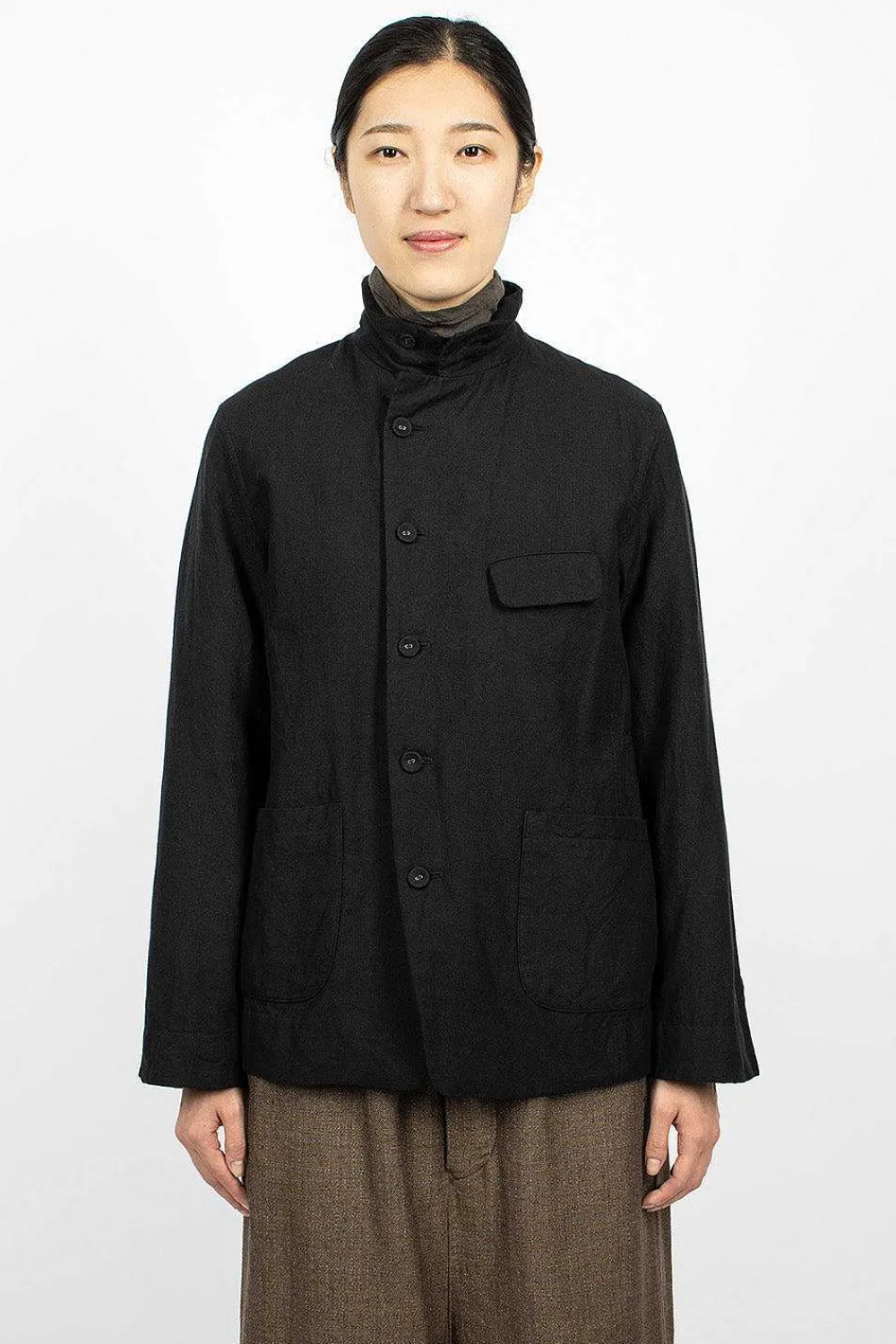 Vlas Blomme Double Breasted Jacket Black| Outerwear