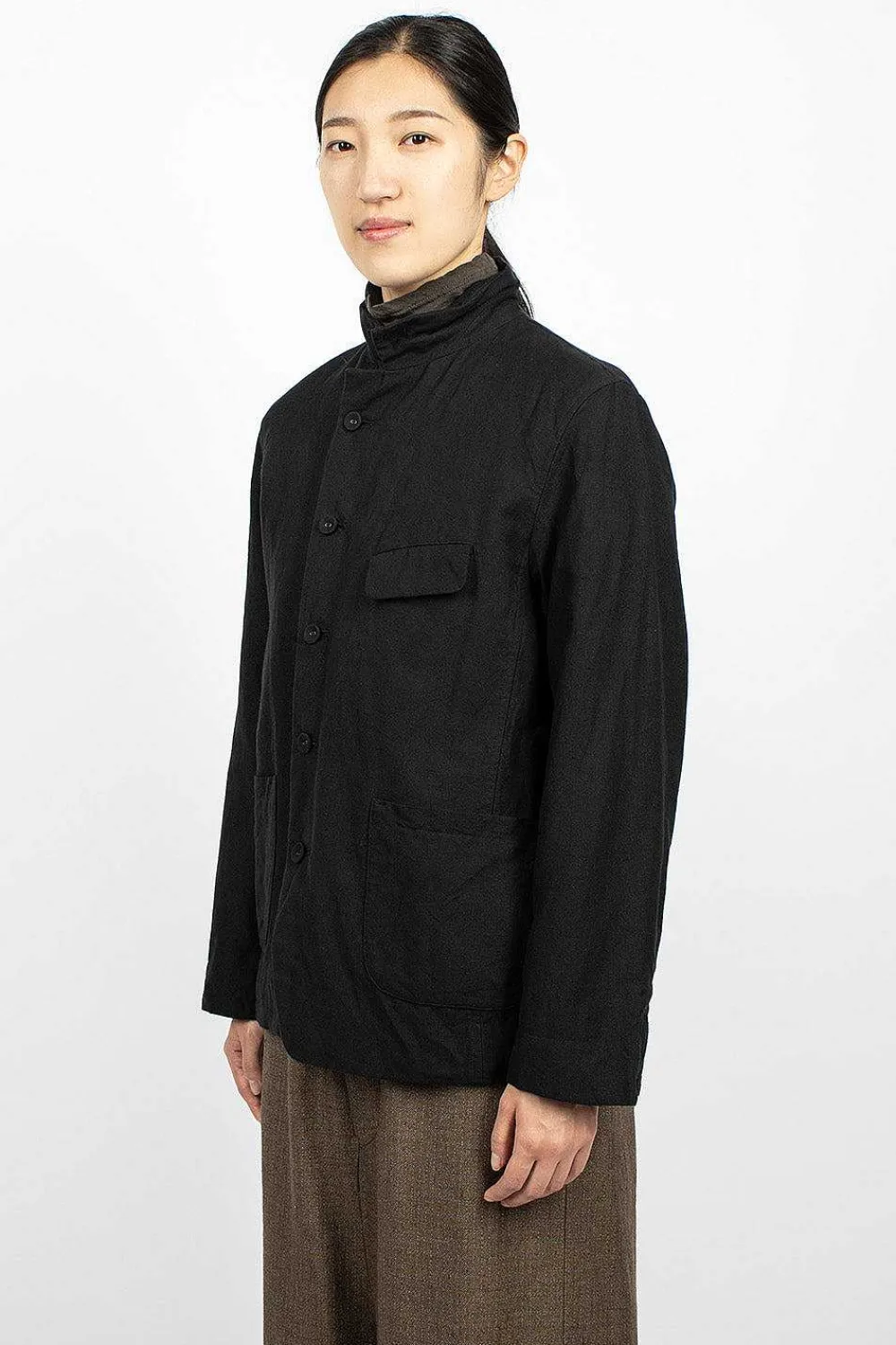 Vlas Blomme Double Breasted Jacket Black| Outerwear