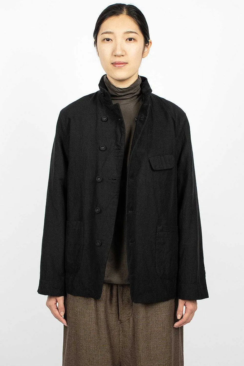 Vlas Blomme Double Breasted Jacket Black| Outerwear