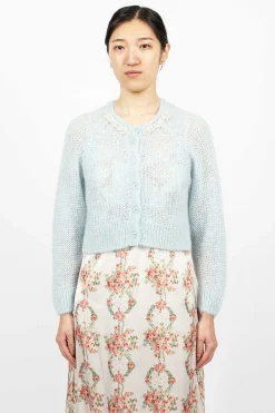 Simone Rocha Embellished Cardigan Baby Blue| Knitwear