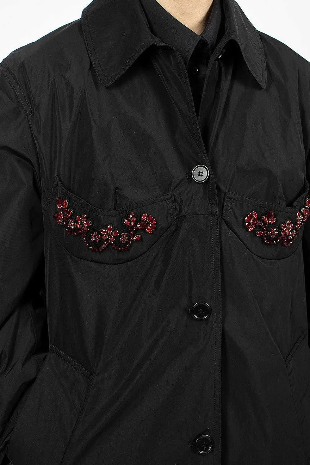 Simone Rocha Embellished Cup Car Coat| Outerwear