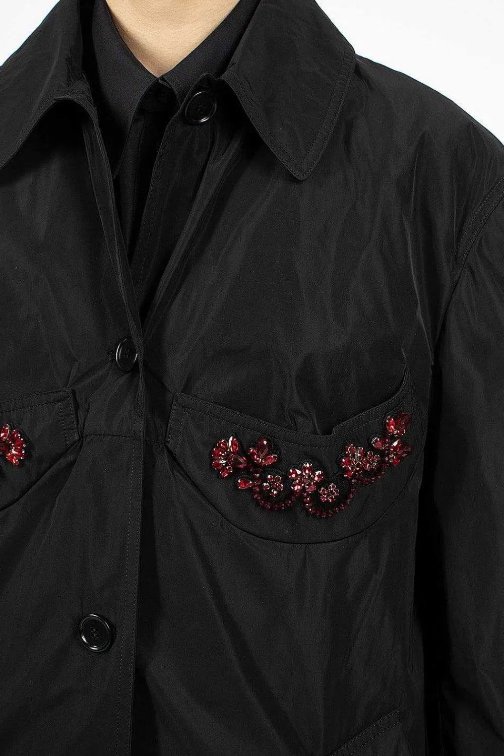 Simone Rocha Embellished Cup Car Coat| Outerwear