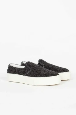Sofie D'Hoore Fargo Felt Slip On Sneaker Charcoal| Sneakers