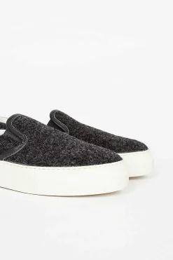 Sofie D'Hoore Fargo Felt Slip On Sneaker Charcoal| Sneakers