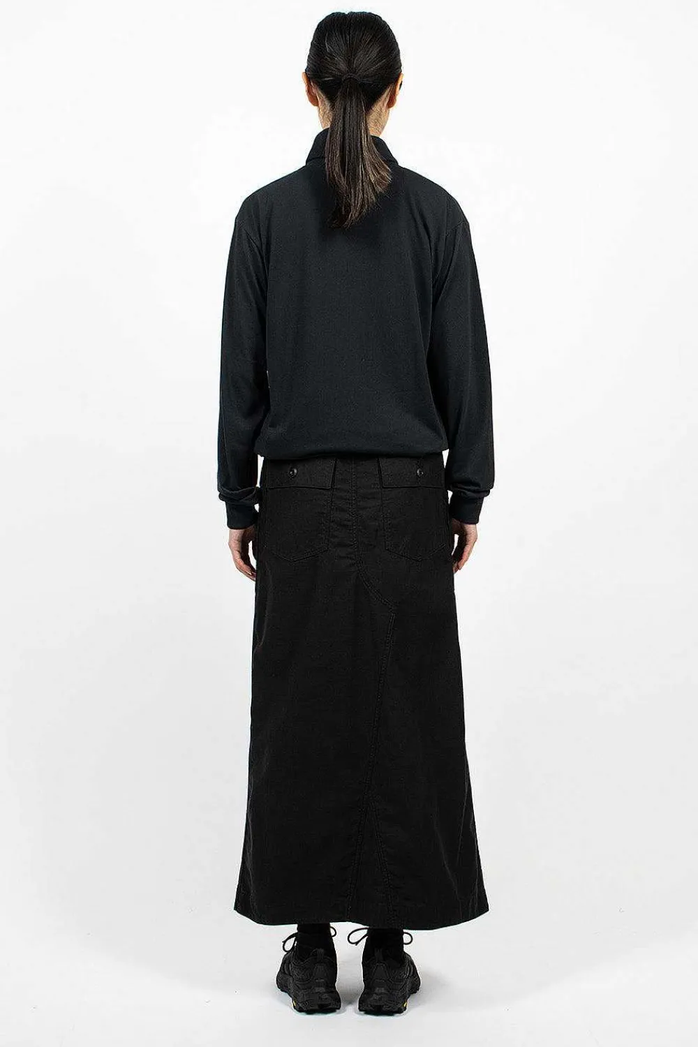 Needles Fatigue Skirt Black Sateen| Skirts