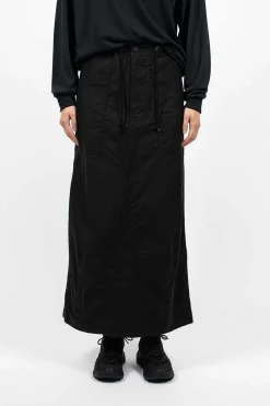 Needles Fatigue Skirt Black Sateen| Skirts