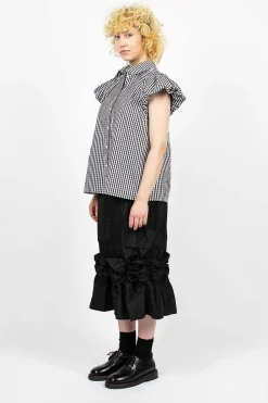Simone Rocha Fishtail Skirt Gathered Ribbon Black| Skirts