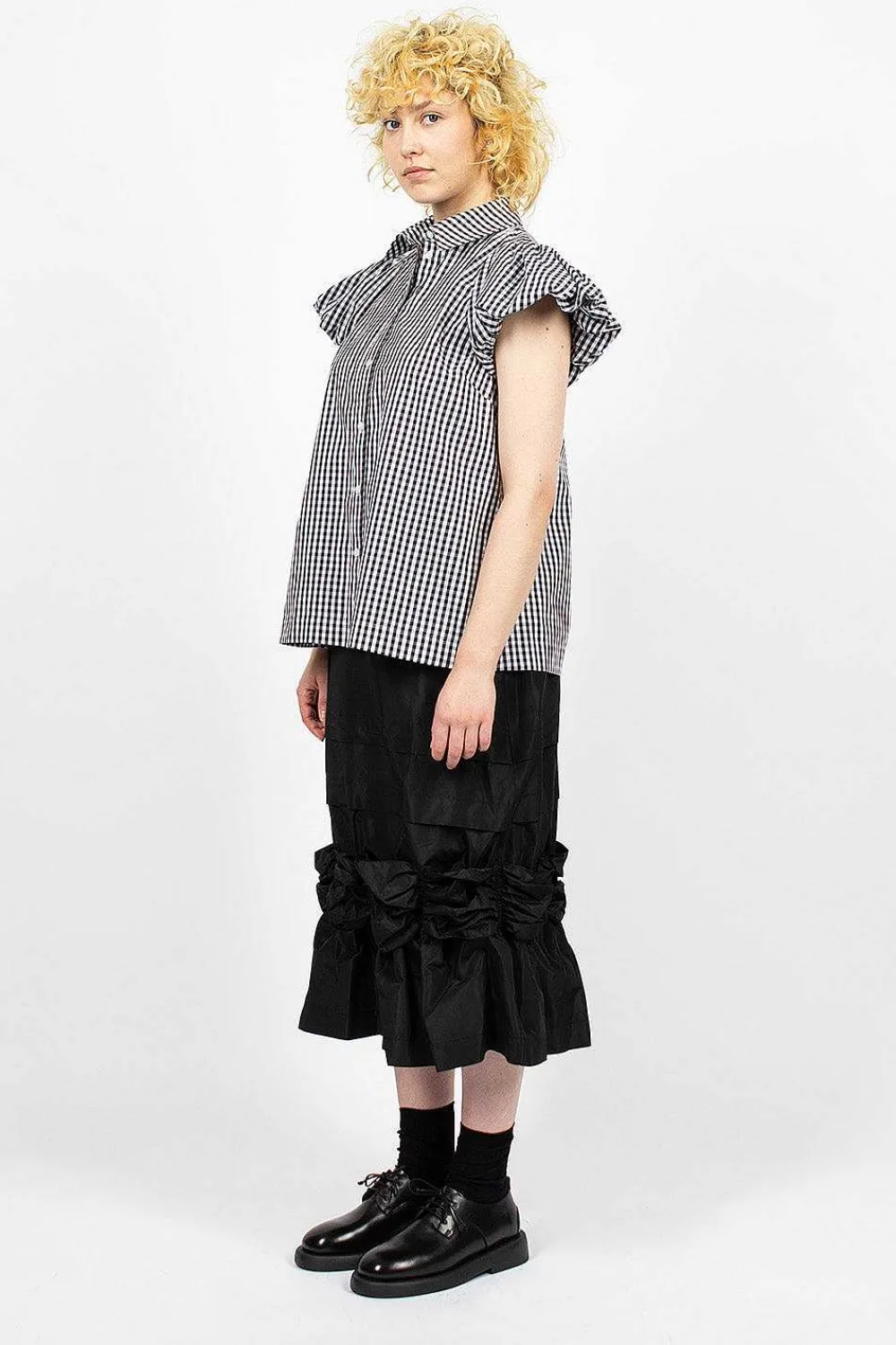 Simone Rocha Fishtail Skirt Gathered Ribbon Black| Skirts