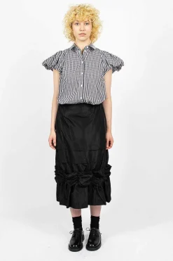 Simone Rocha Fishtail Skirt Gathered Ribbon Black| Skirts