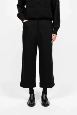 Margaret Howell Flannel Cropped Trouser Dark Navy| Trousers