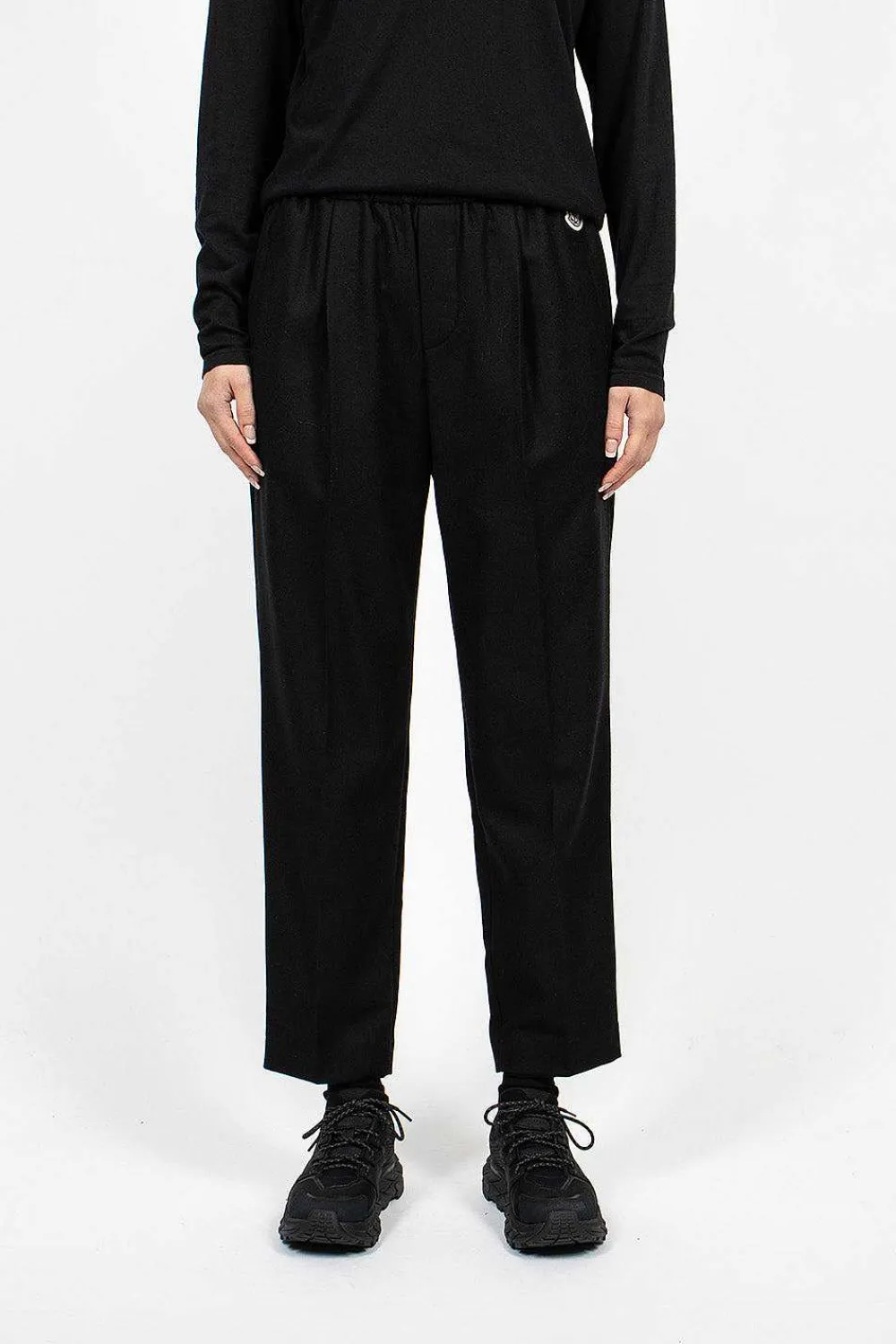 Moncler Flannel Jogging Trousers Black| Trousers