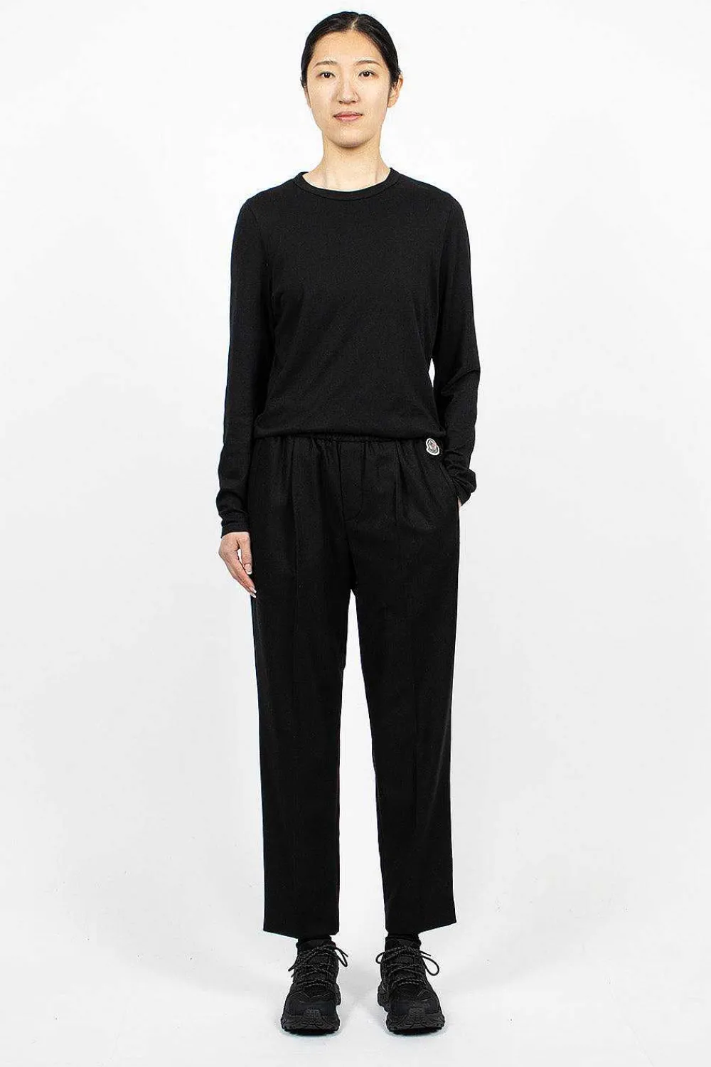 Moncler Flannel Jogging Trousers Black| Trousers
