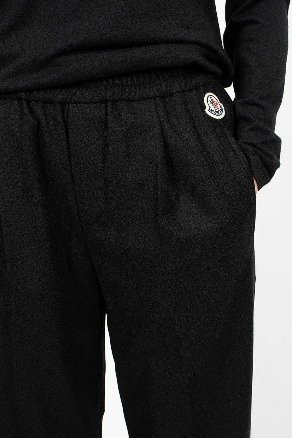 Moncler Flannel Jogging Trousers Black| Trousers