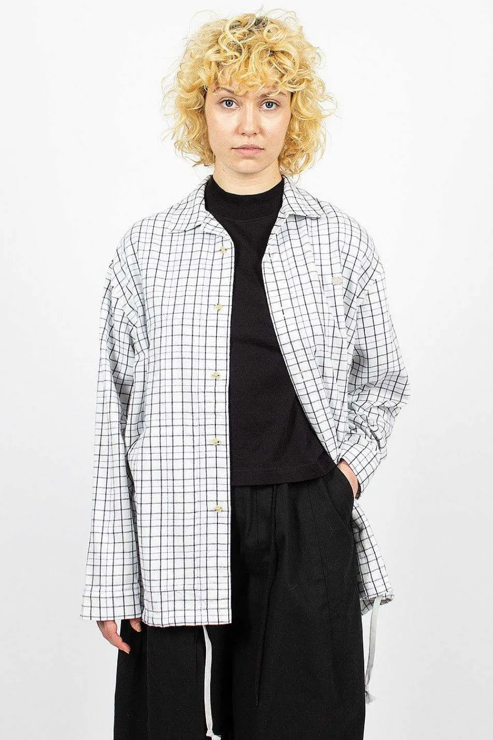 Acne Studios Flannel Overshirt White/Black| Outerwear
