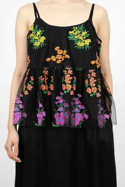 Comme Des Garçons Comme Des Garçons Floral Overlay Dress Black| Dresses