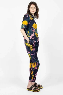 Dries Van Noten Floral Pants Navy| Trousers