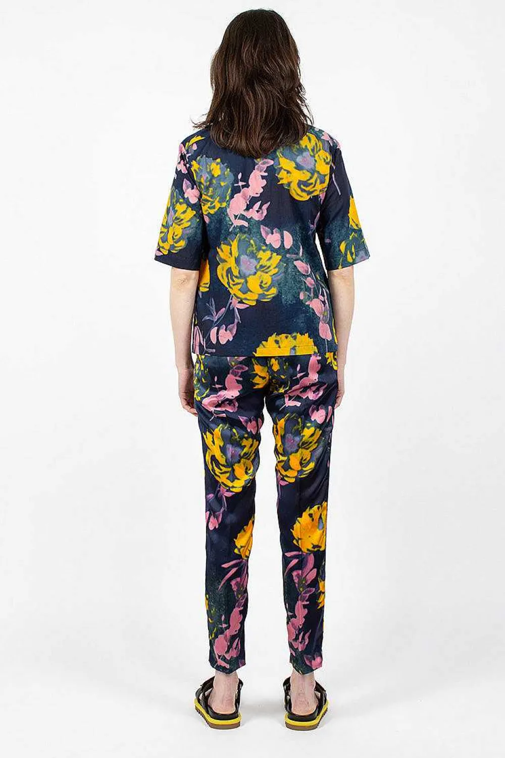 Dries Van Noten Floral Pants Navy| Trousers