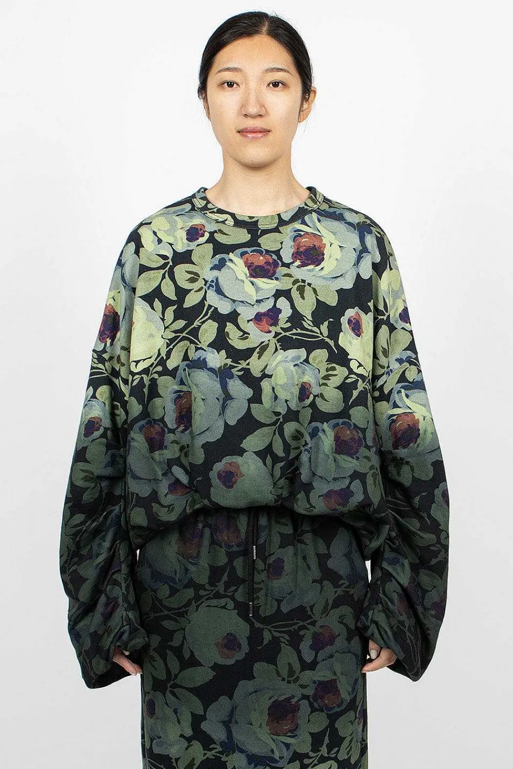 Dries Van Noten Floral Sweatshirt Dip Dye| Tops