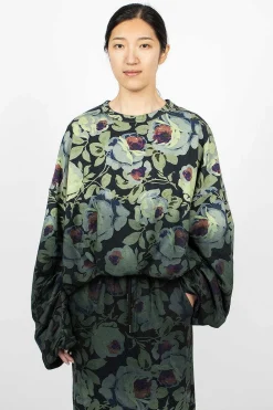 Dries Van Noten Floral Sweatshirt Dip Dye| Tops